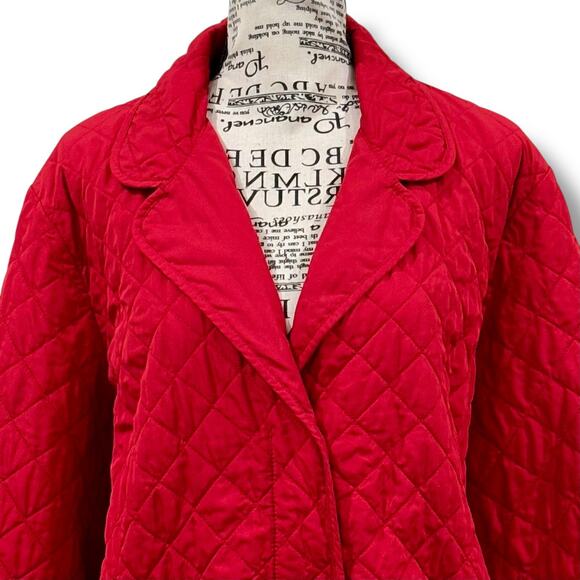 Marina Rinaldi Size 20 (29) Red Quilted Barn Coat Jacket 2X - Picture 4 of 8